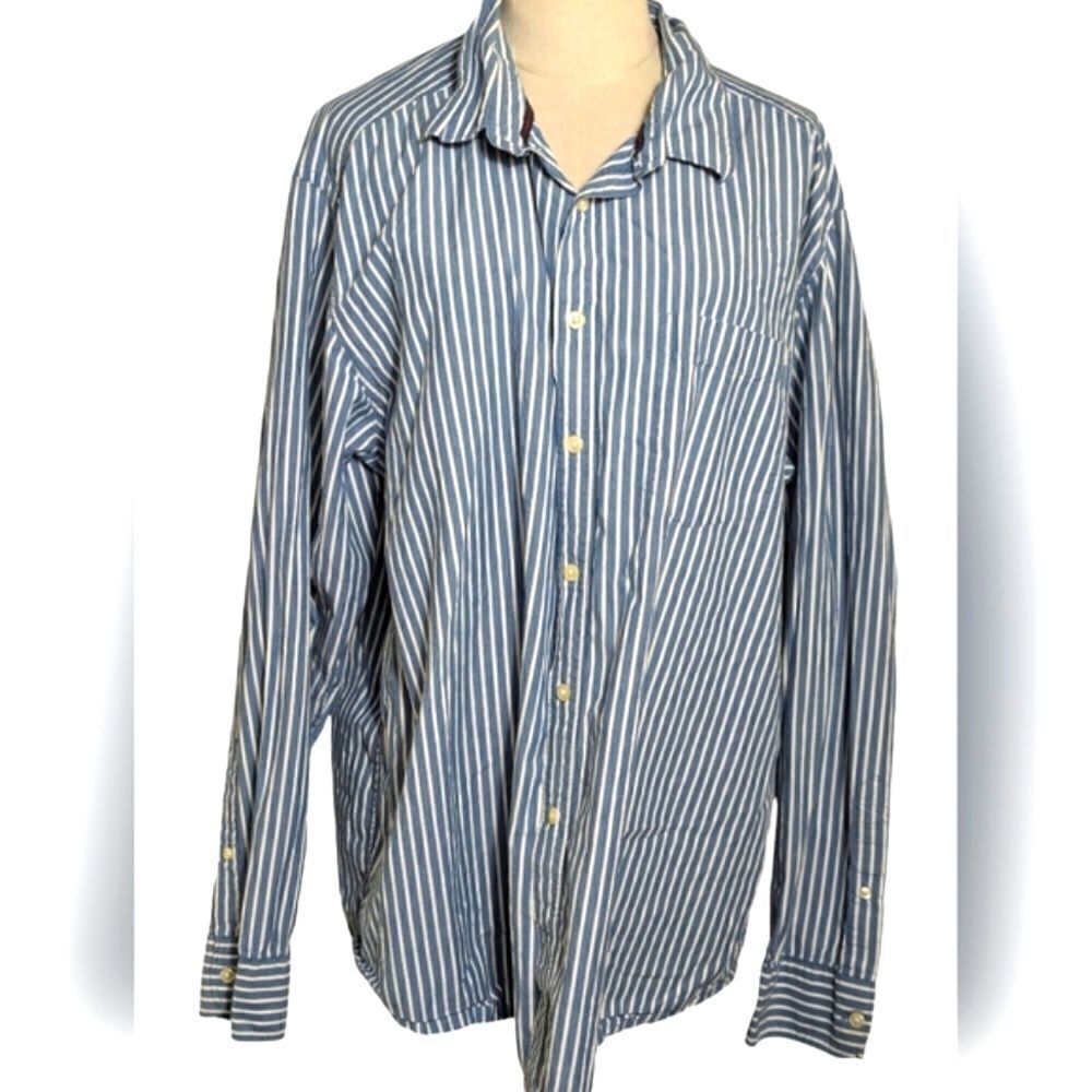 Old Navy Vintage Blue Striped Button Down Shirt